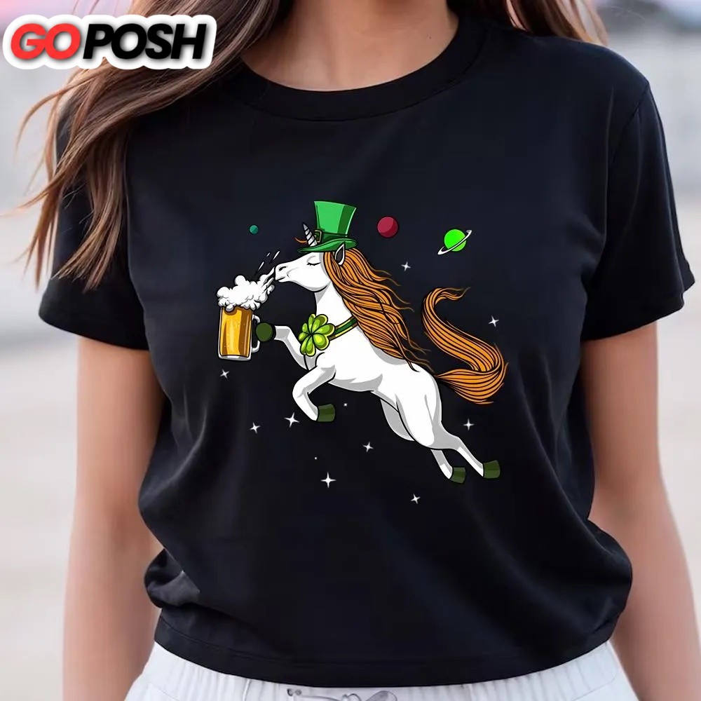 st-patricks-day-t-shirt-leprechaun-unicorn-st-patricks-day-beer-irish-party-t-s-hw9hetol St Patricks Day T Shirt, Leprechaun Unicorn St Patricks Day Beer Irish Party T-Shirt, Funny St Patricks Day Shirts
