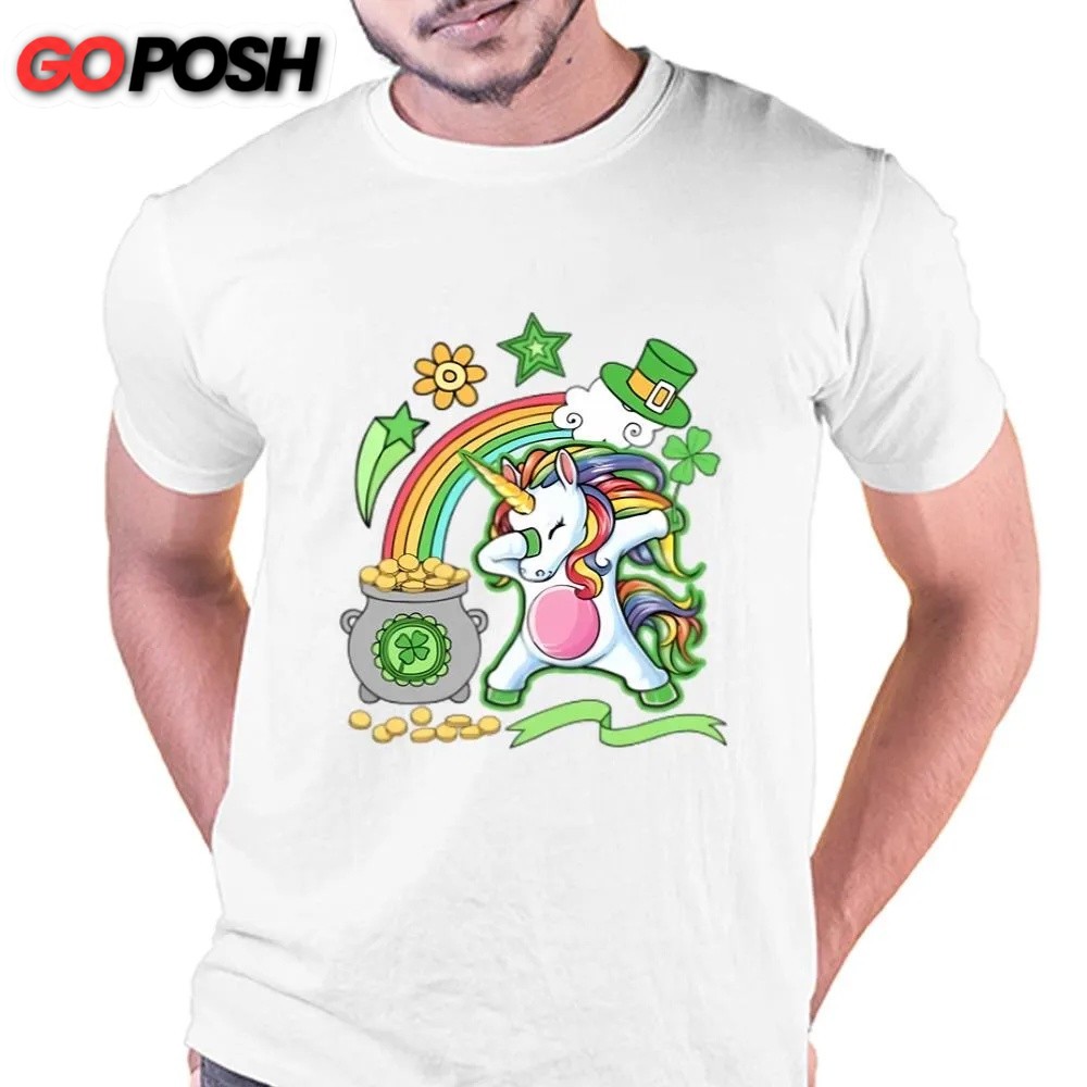 St Patricks Day T Shirt, Lepricorn Leprechaun Dabbing Unicorn Girls St Patricks Day T-Shirt, Funny St Patricks Day Shirts