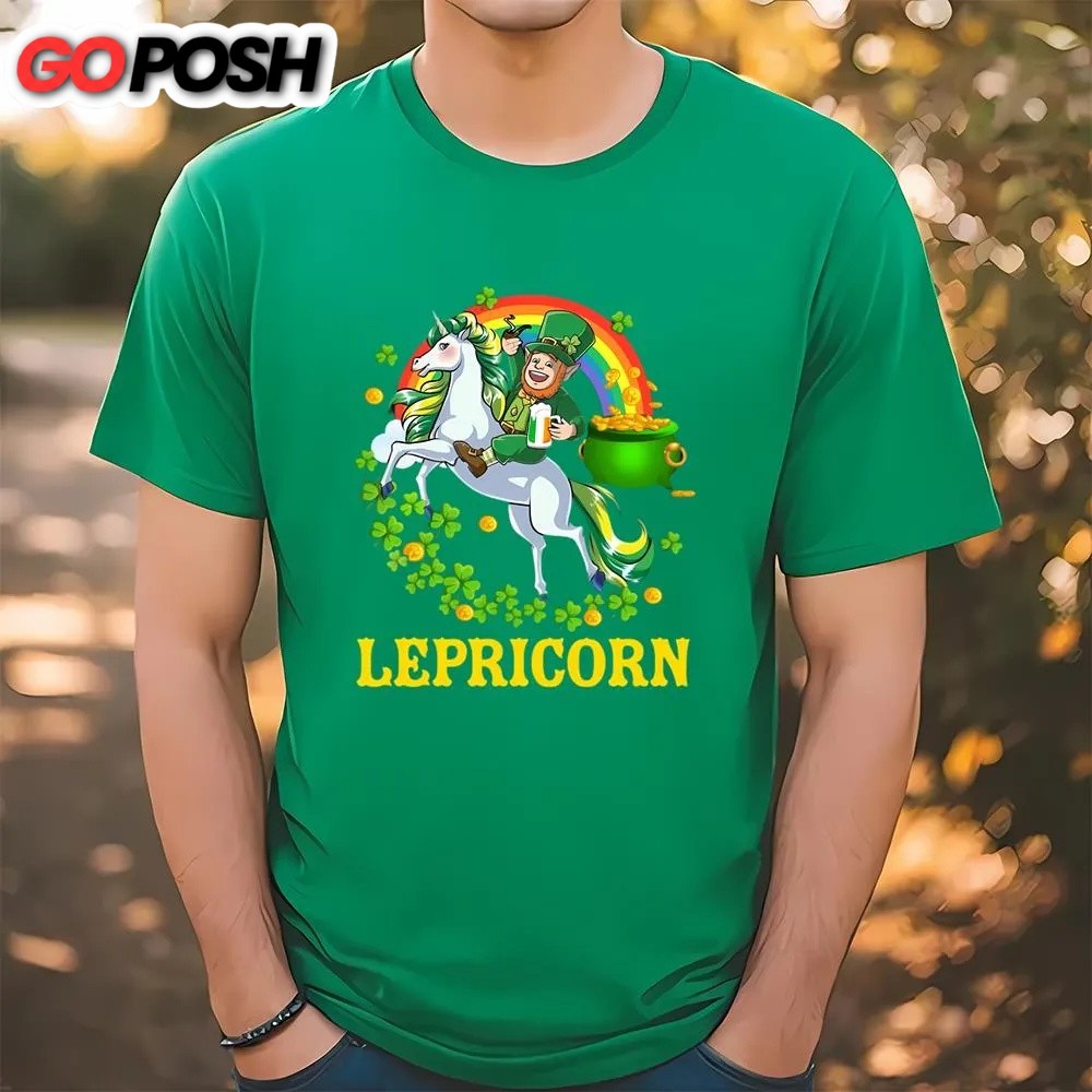 St Patricks Day T Shirt, Lepricorn Leprechaun Unicorn T shirt St Patricks Day Girls T-Shirt, Funny St Patricks Day Shirts