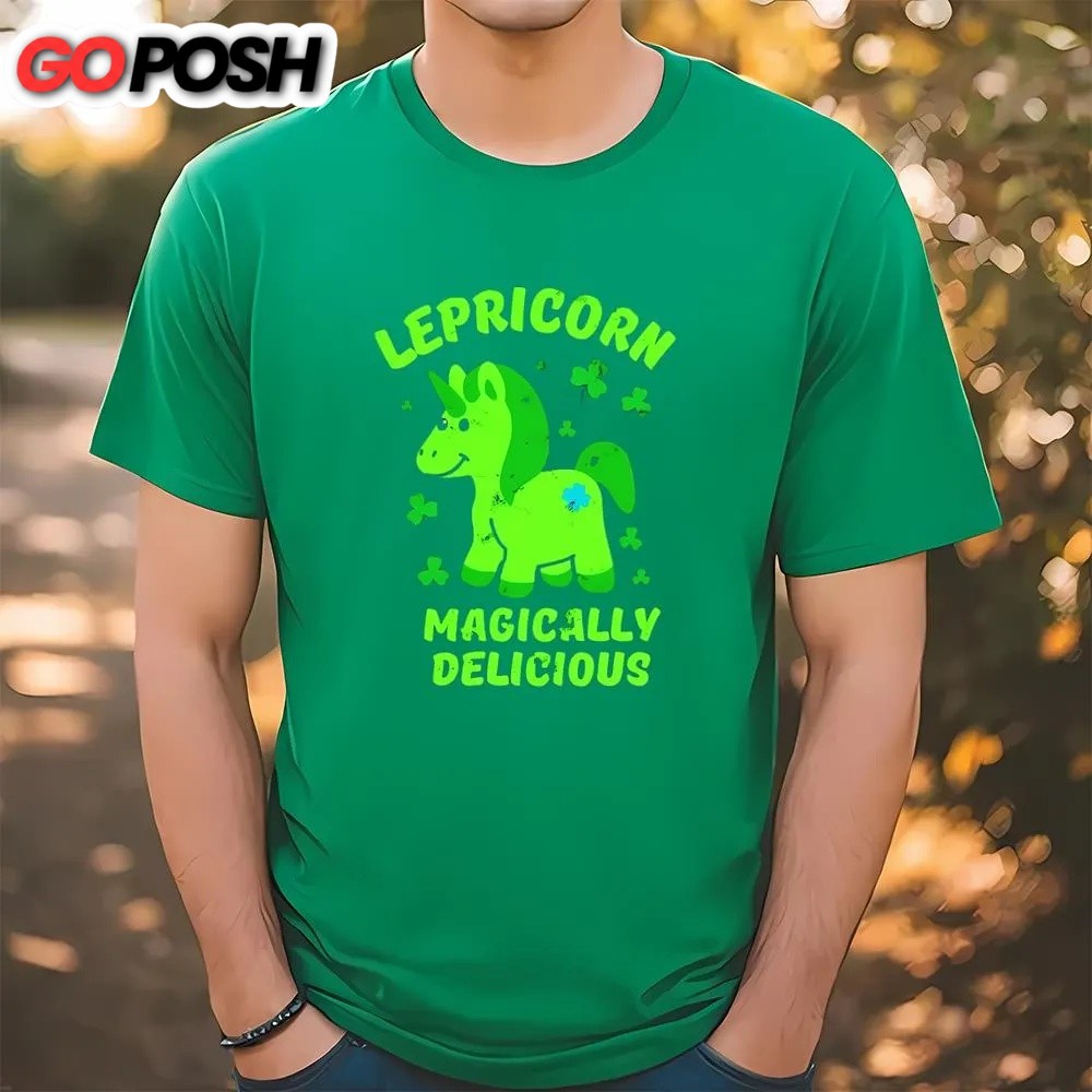 St Patricks Day T Shirt, Lepricorn Magically Delicious St Patrick’s Day Unicorn Shirt, Funny St Patricks Day Shirts