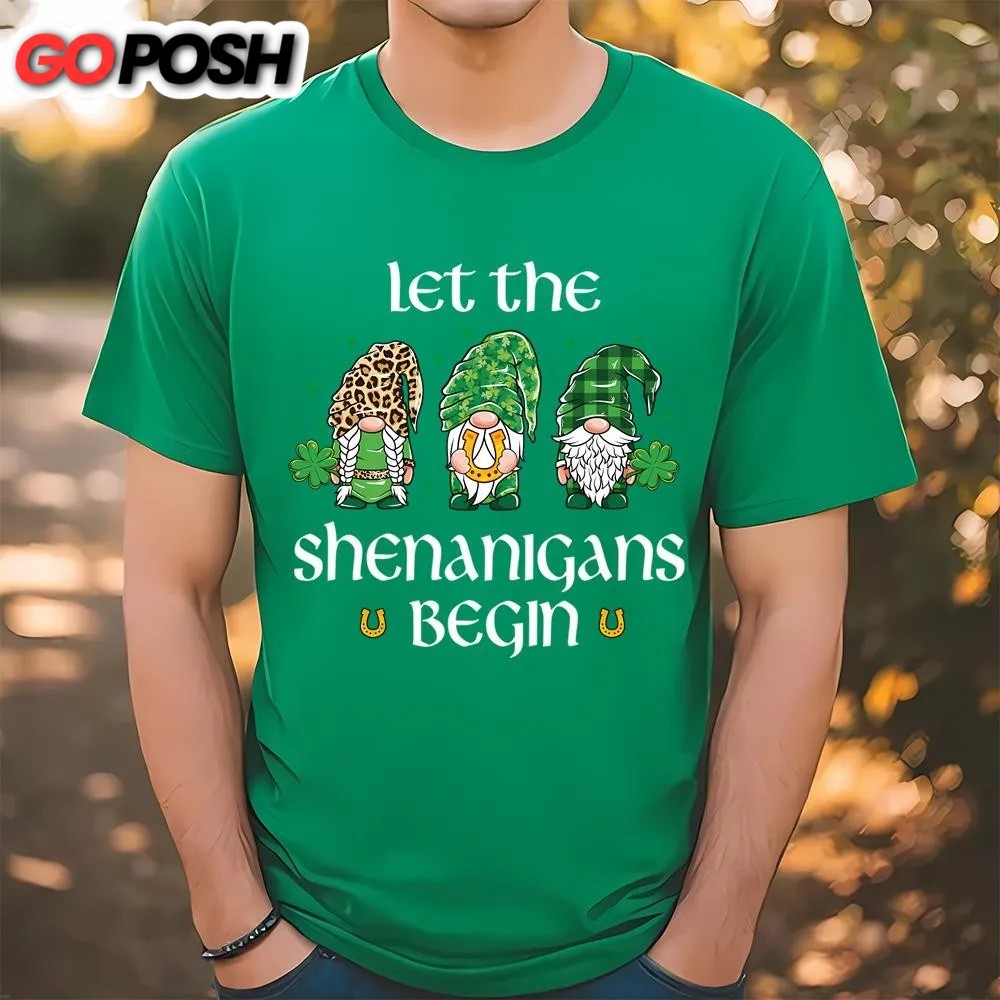St Patricks Day T Shirt, Let the Shenanigans Begin St Patrick’s Day T-Shirt, Funny St Patricks Day Shirts