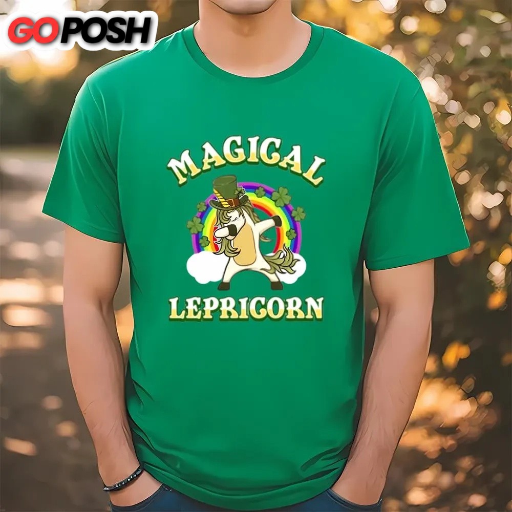 St Patricks Day T Shirt, Magical Lepricorn Dabbing For St Patrick’s Day T-shirt, Funny St Patricks Day Shirts