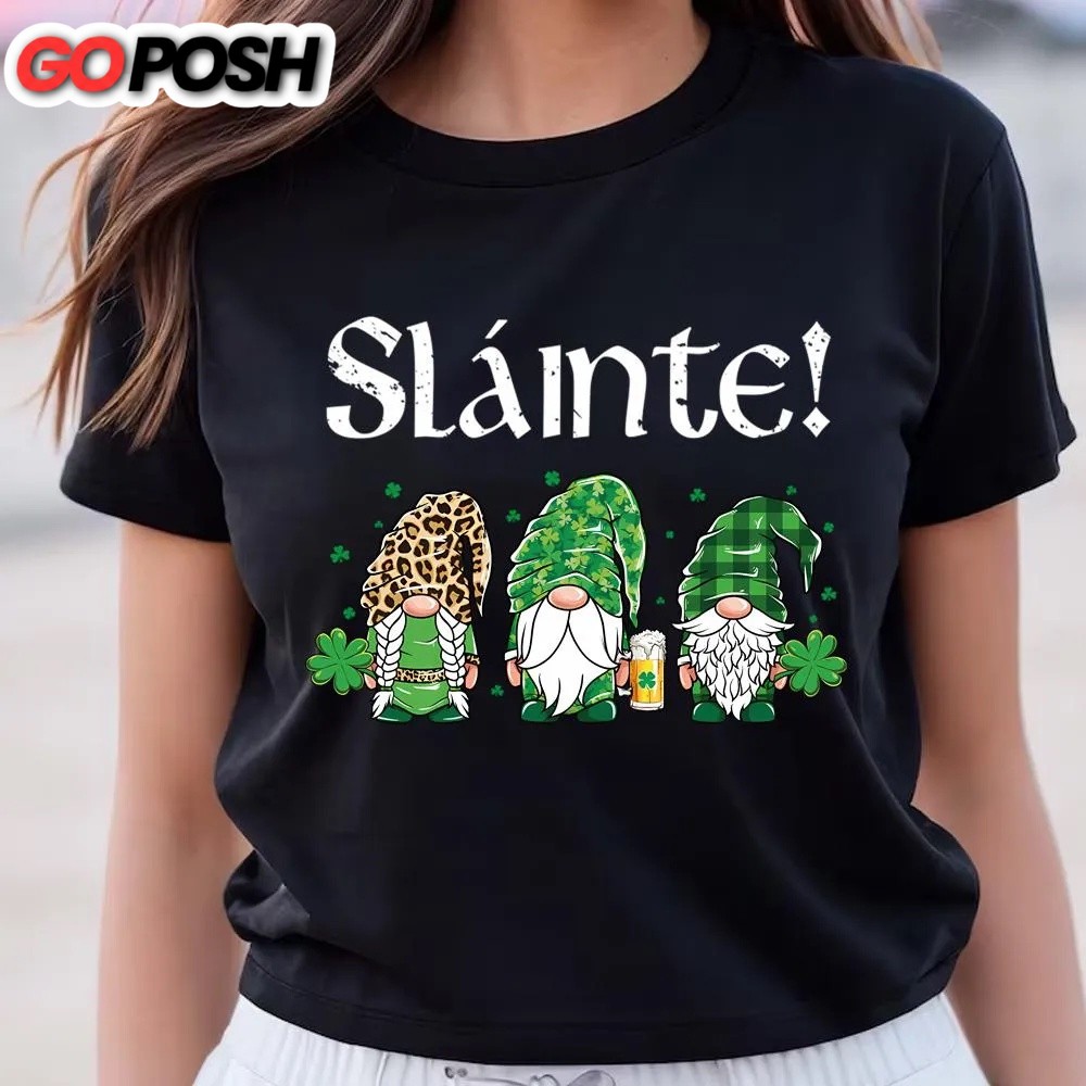 st-patricks-day-t-shirt-slainte-three-gnomes-leprechaun-st-patricks-day-t-shirt-67fkdbio St Patricks Day T Shirt, Slainte Three Gnomes Leprechaun St Patricks Day T-Shirt, Funny St Patricks Day Shirts