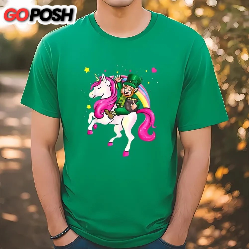 St Patricks Day T Shirt, St Patricks Day Leprechaun Irish Unicorn Gift Shirt, Funny St Patricks Day Shirts