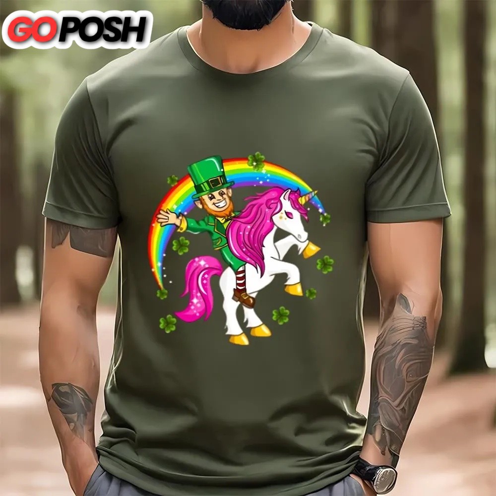 st-patricks-day-t-shirt-st-patricks-day-leprechaun-riding-unicorn-t-shirt-funn-v0l9ut68 St Patricks Day T Shirt, St Patricks Day Leprechaun Riding Unicorn T-Shirt, Funny St Patricks Day Shirts
