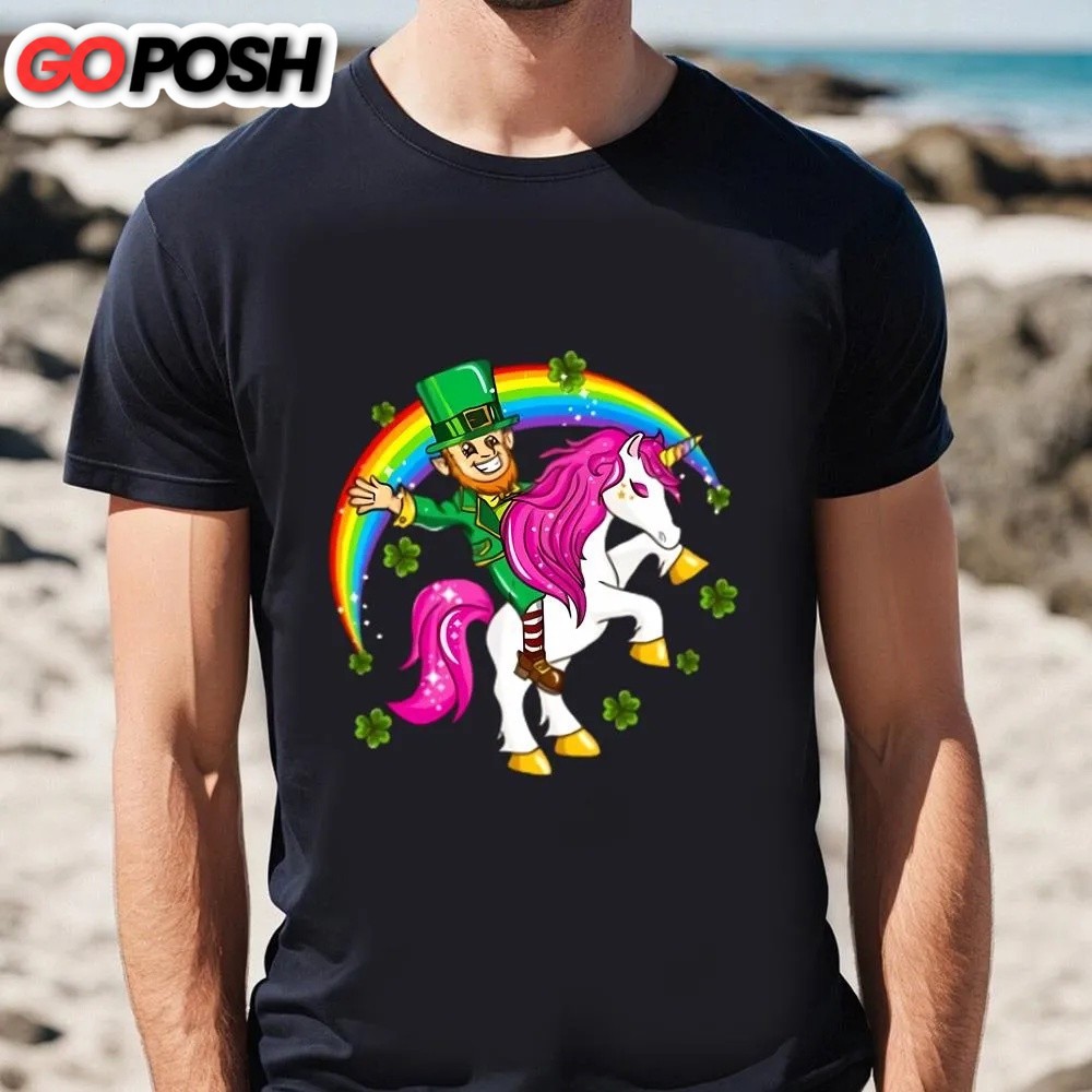 st-patricks-day-t-shirt-st-patricks-day-leprechaun-riding-unicorn-t-shirt-funn-v0l9ut68 St Patricks Day T Shirt, St Patricks Day Leprechaun Riding Unicorn T-Shirt, Funny St Patricks Day Shirts