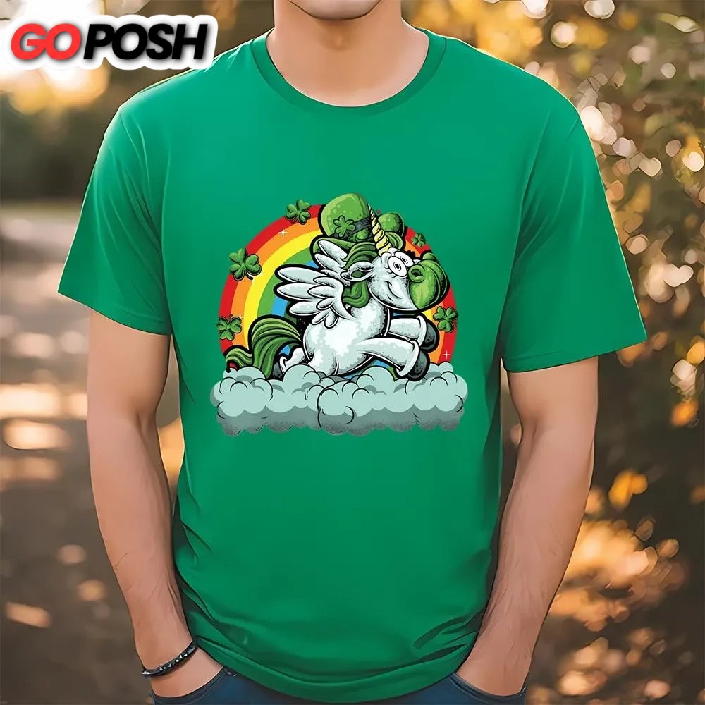 St Patricks Day T Shirt, St Patricks Day Unicorn Unicorn Luck Funny T-Shirt, Funny St Patricks Day Shirts