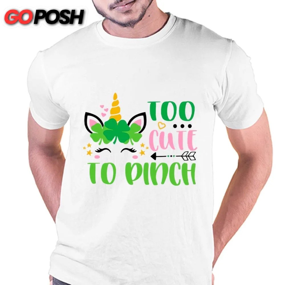 St Patricks Day T Shirt, Too Cute To Pinch St Patricks Day Unicorn T-shirt, Funny St Patricks Day Shirts