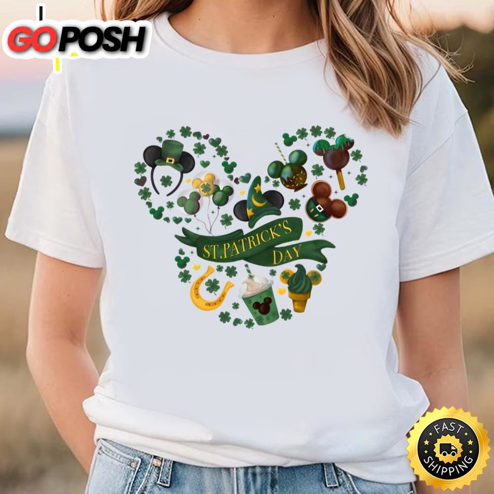 St Patricks Day Tee Shirt, Disney Mickey Shamrock Shirt