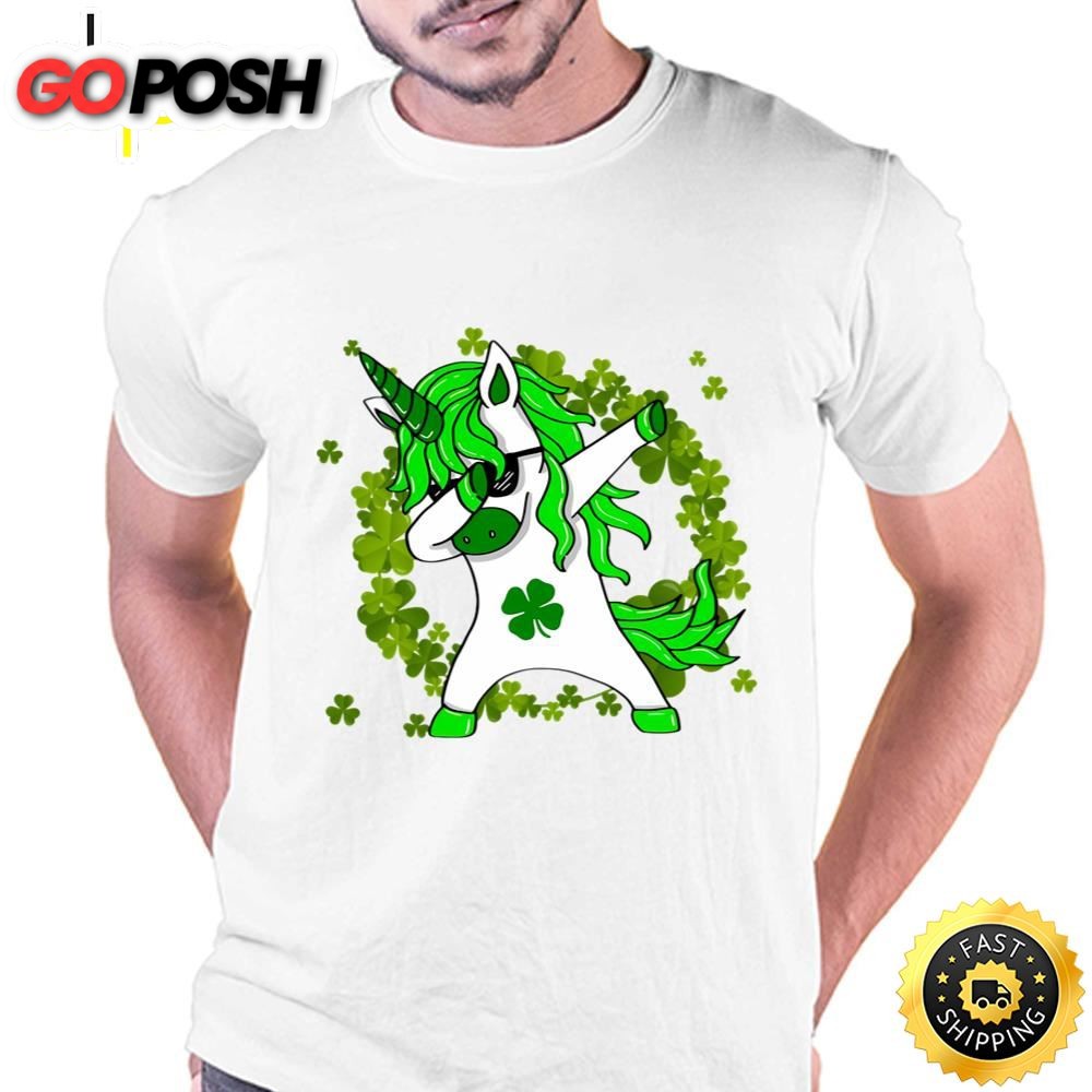 St Patricks Day Unicorn Dabbing T-Shirt