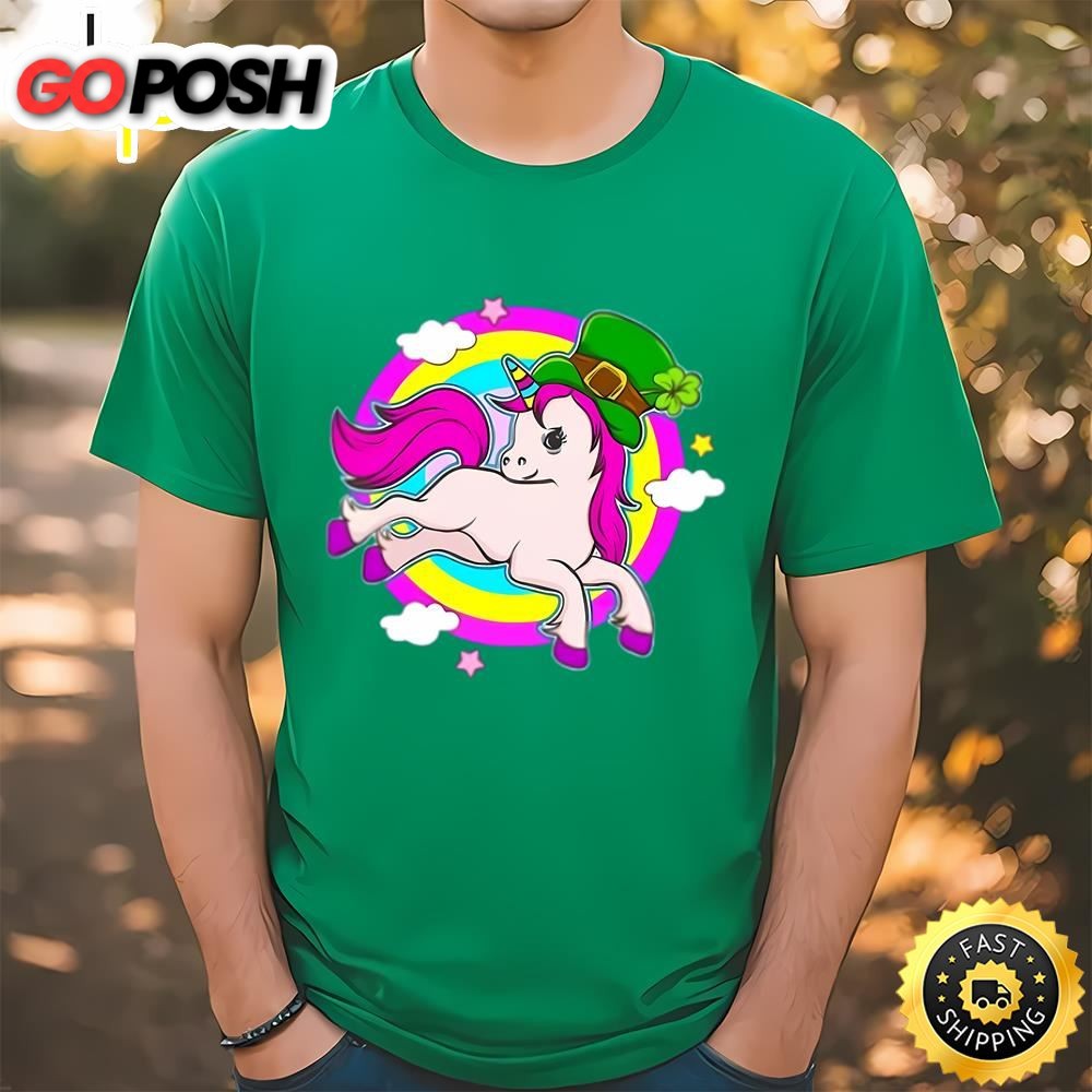 St Patricks Day Unicorn Leprechaun T-Shirt