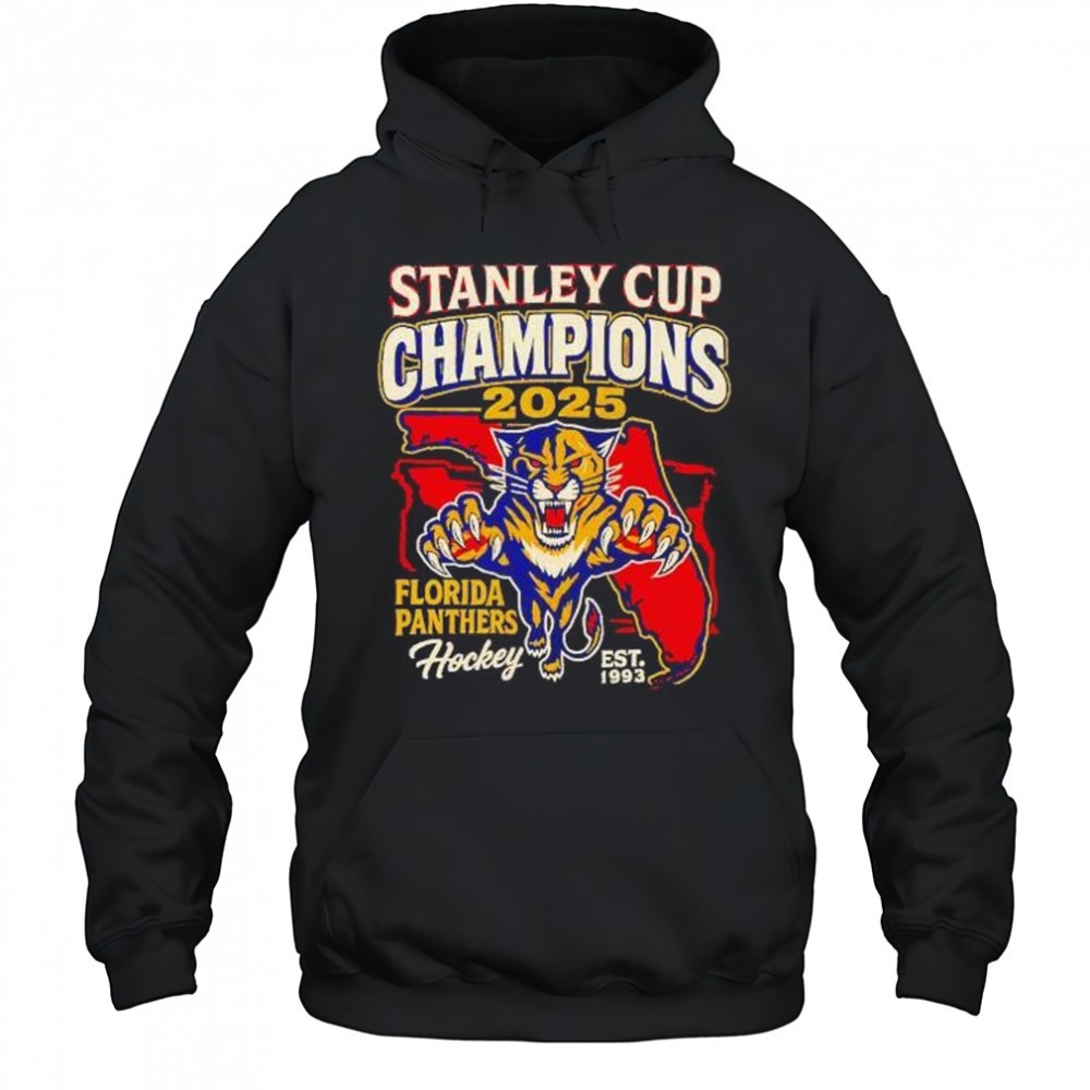Stanley cup champions 2025 Florida Panthers hockey est 1993 shirt