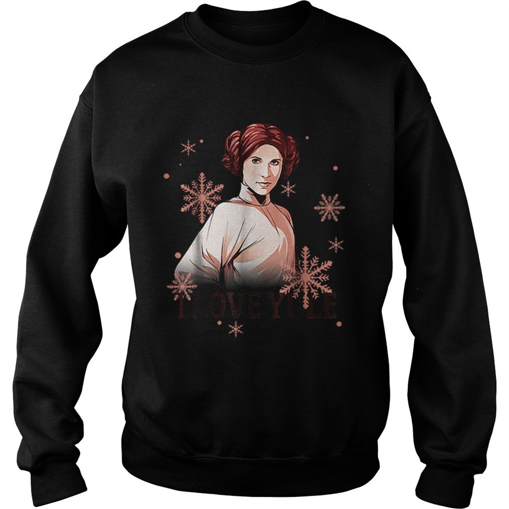 Star Wars Leia I Love Yule Christmas Snowflake shirt