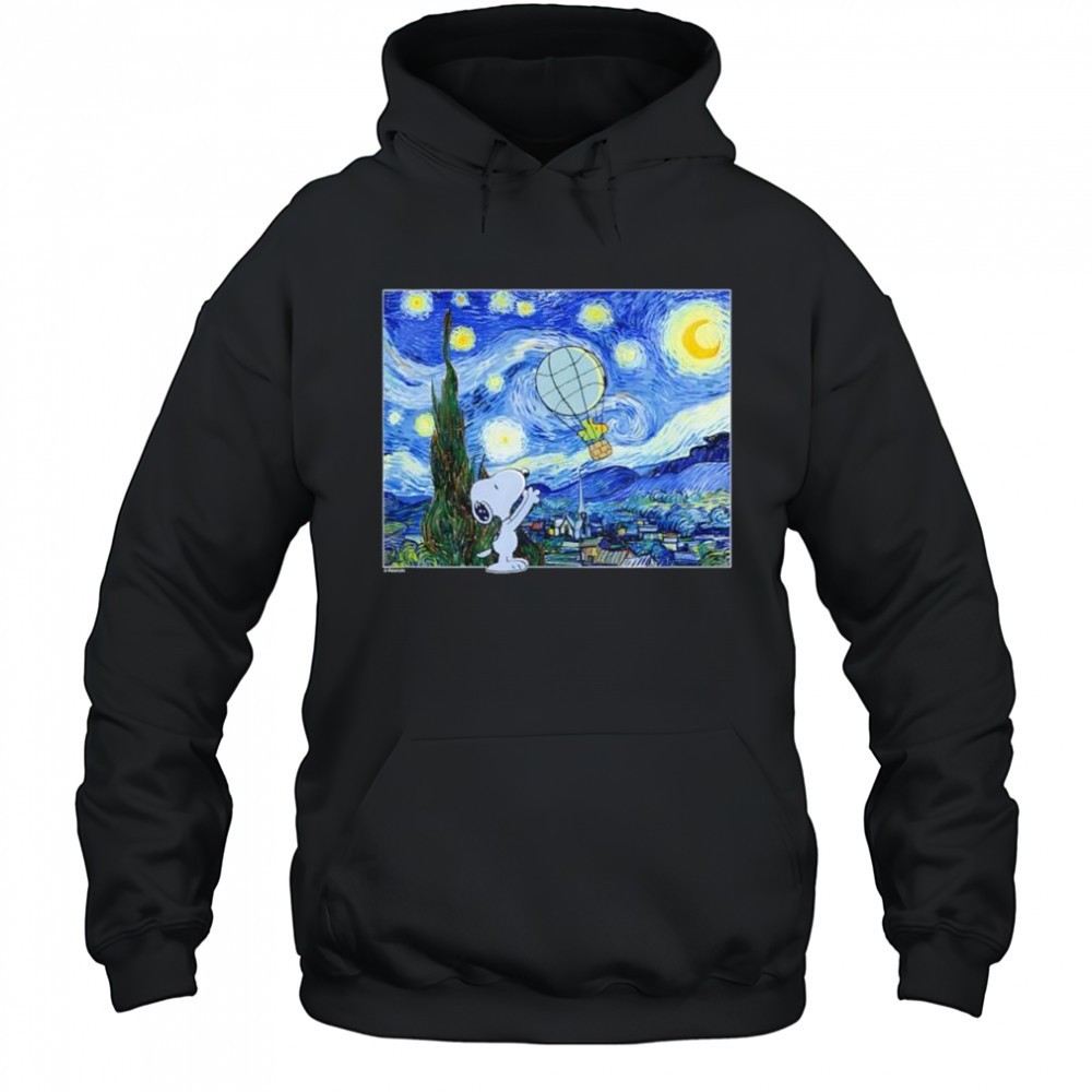 Starry Night Snoopy & Woodstock Balloon shirt