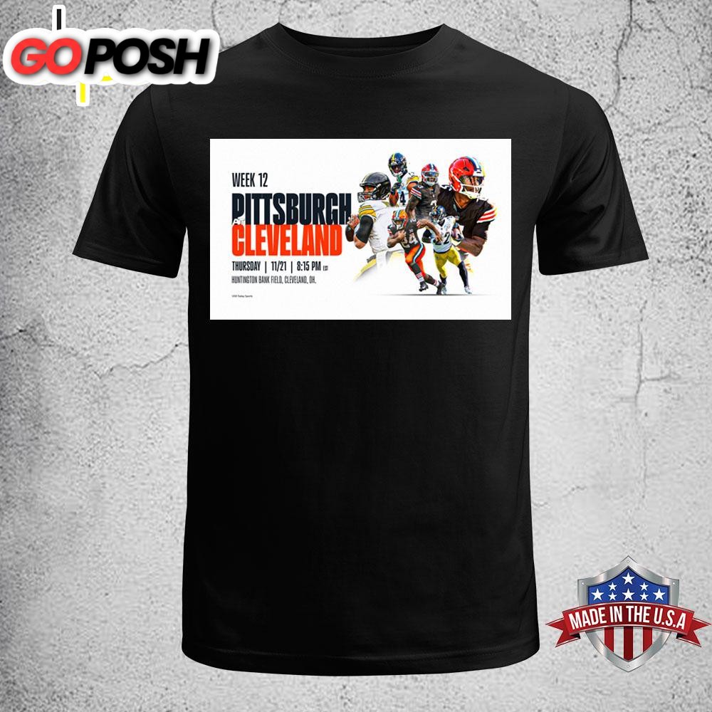 Steelers Vs. Browns Thursday Night Football Nfl Week 12 2024 Black T-Shirt