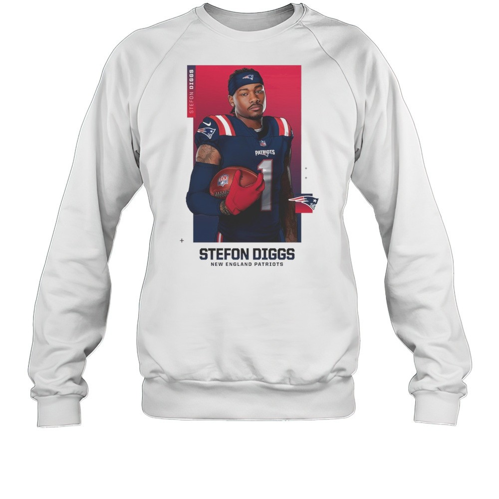 Stefon Diggs New England Patriots Football NFL New WR In New England Painting T-shirt