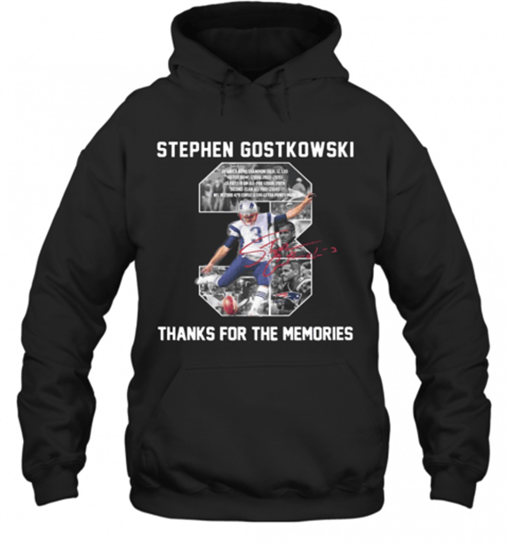 Stephen Gostkowski 3 Signature Thanks For The Memories T-Shirt