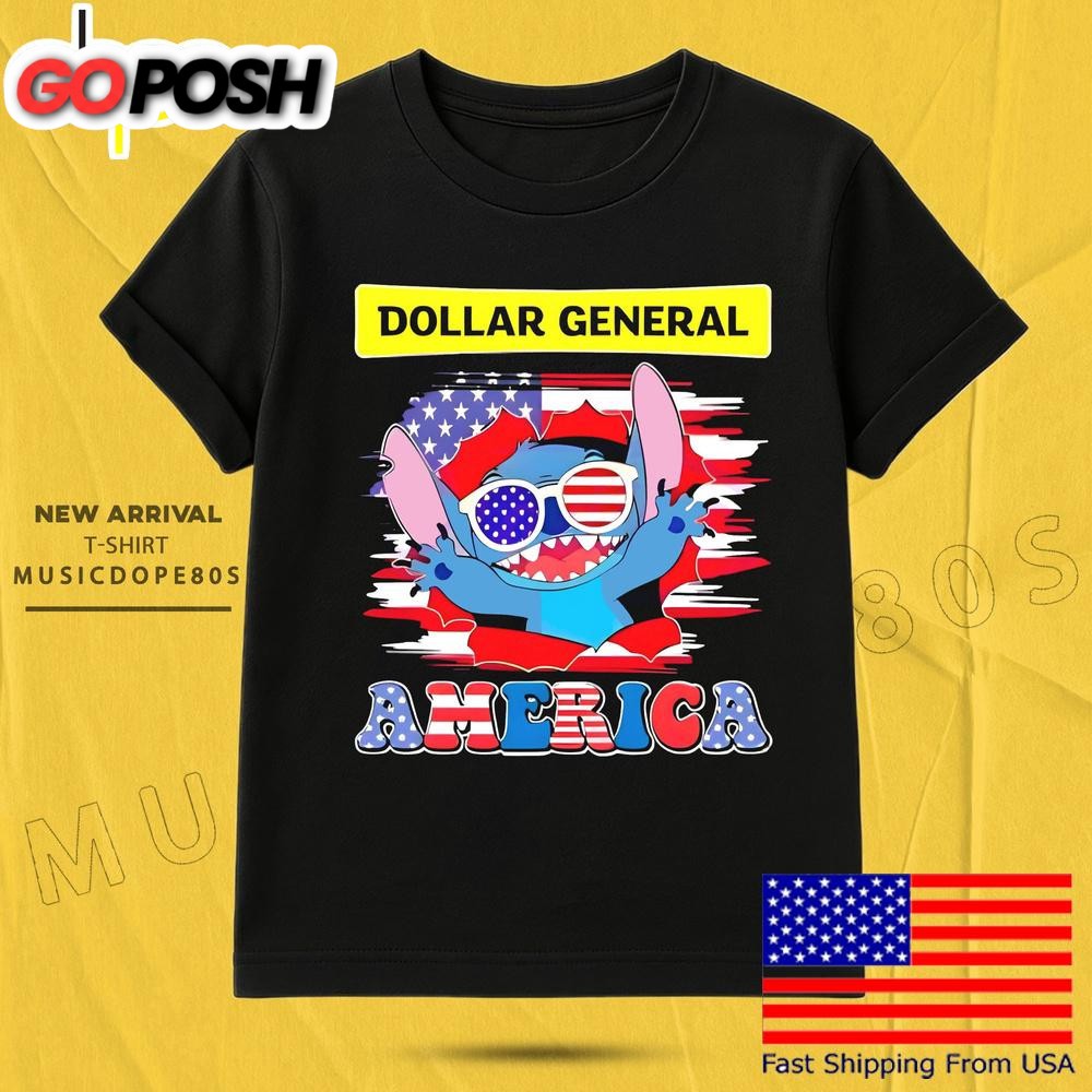 Stitch 4th Of July America Flag Dollar General T Shirt