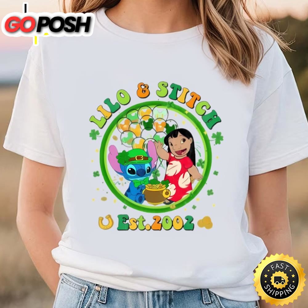 Stitch And Angel Saint Patricks Day Stitch Shamrock Shirt