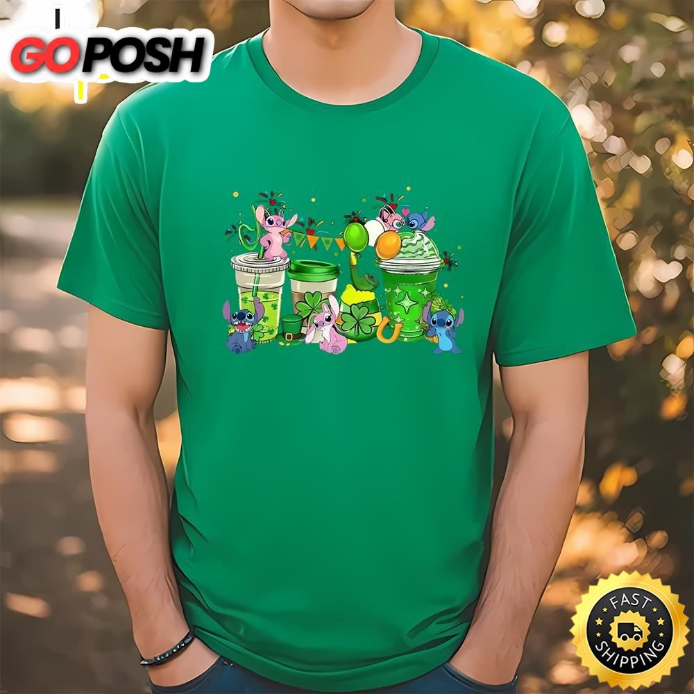 Stitch And Angel St Patricks Day Coffee Cup Shirt
