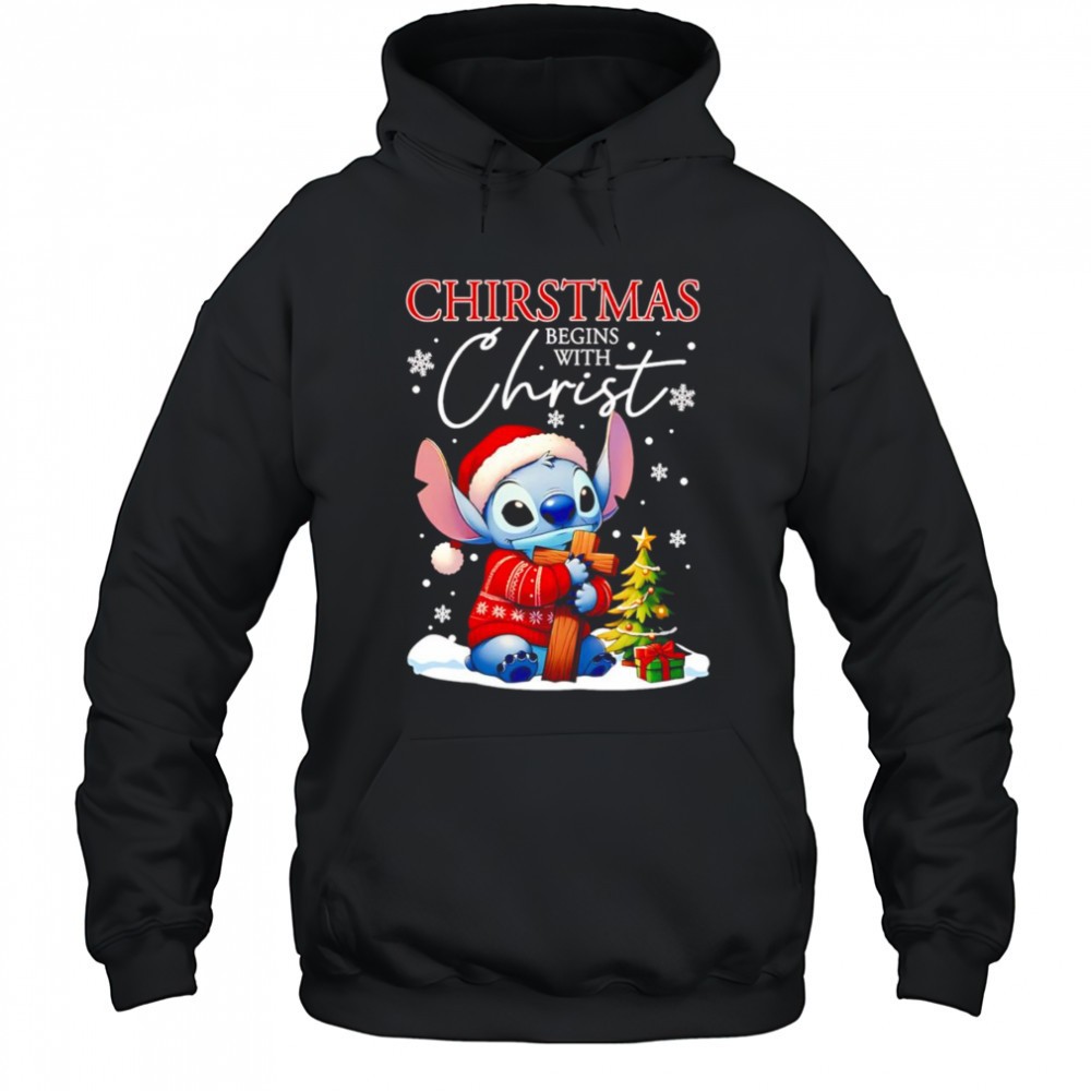 Stitch Christmas begins with Christ shirt