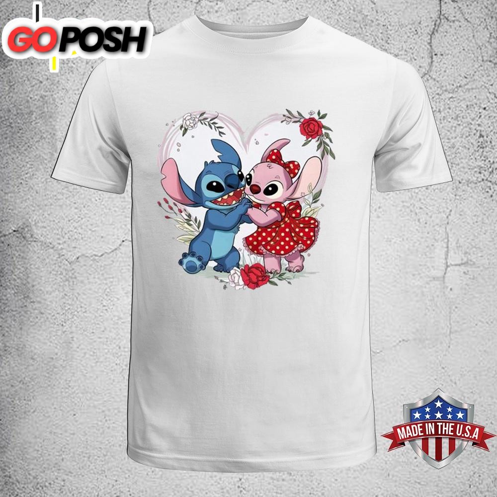 Stitch Couple Heart Unisex T-Shirt