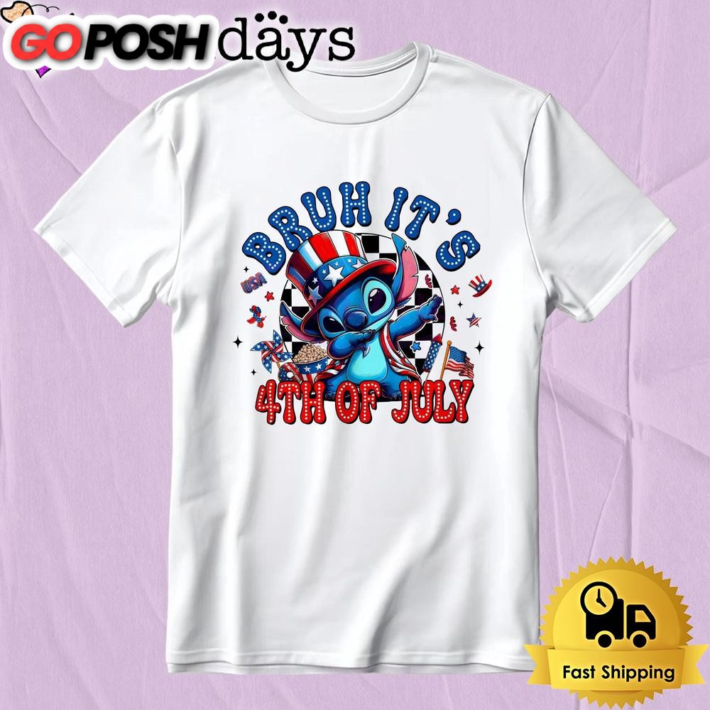 Stitch Dab Pose 4th Of July Independence Day Celebration T-Shirt