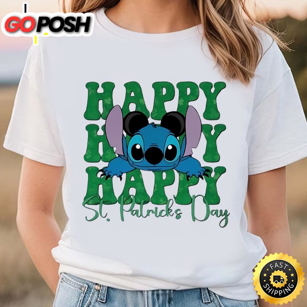 Stitch Happy St Patricks Day Shirt, Disney Stitch Lucky Shirt