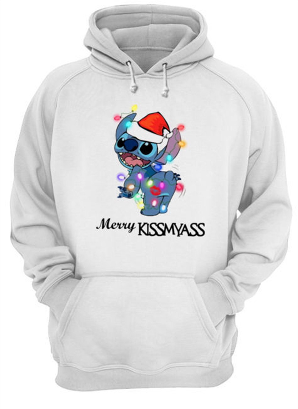 Stitch merry Kissmyass light Christmas shirt