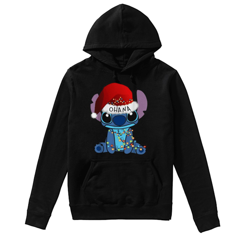 Stitch Ohana Christmas lights shirt