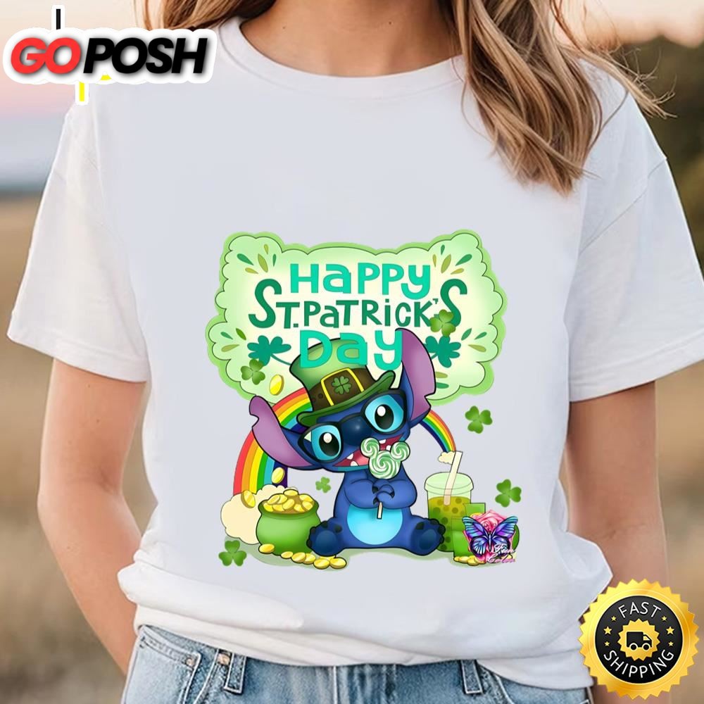 Stitch On Saint Happy Patricks Day Shirrt