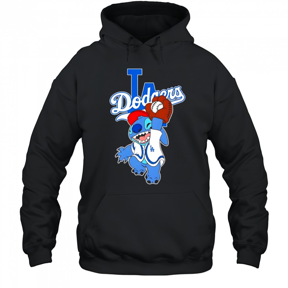 Stitch play baseball Los Angeles Dodgers shirt