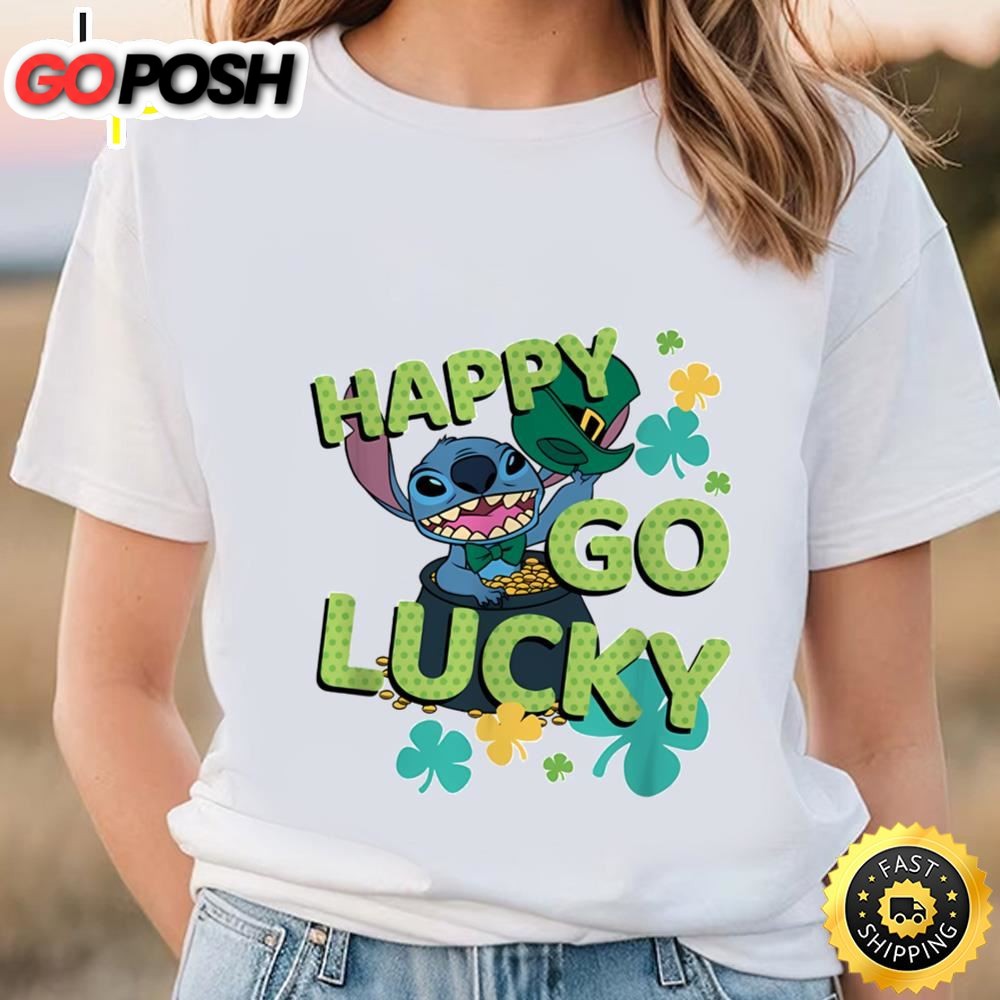Stitch St. Patricks Day Happy Go Lucky T-shirt