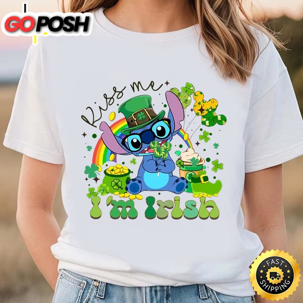 Stitch St Patricks Day Shirt, Kiss Me Im Irish Shirt