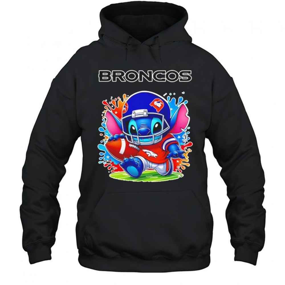 Stitch X Denver Broncos football colorful graphic shirt