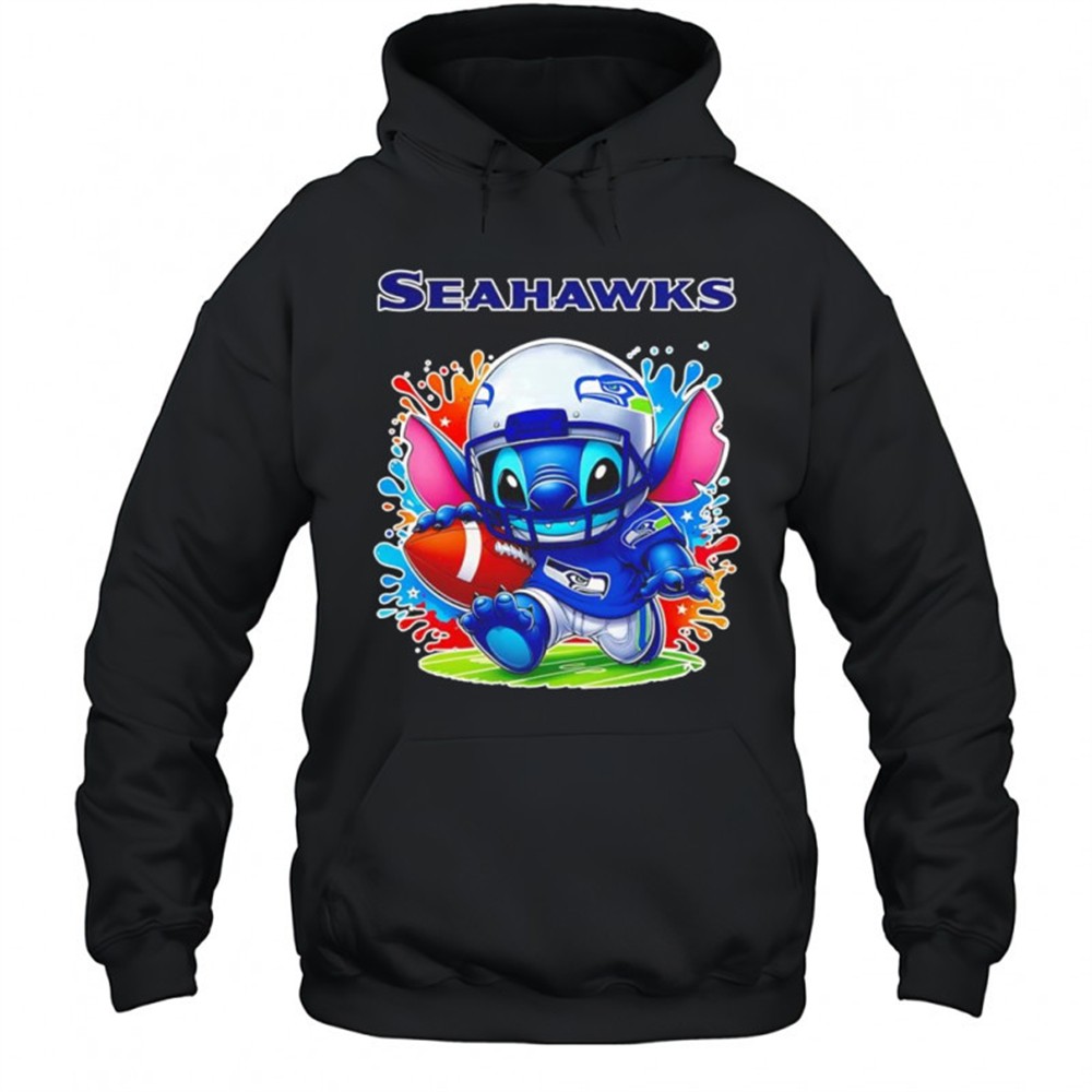 Stitch X Seattle Seahawks football colorful graphic shirt