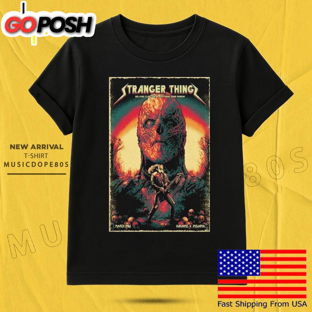 Stranger Things 2025 Hellfire Club Tour 1986 T Shirt