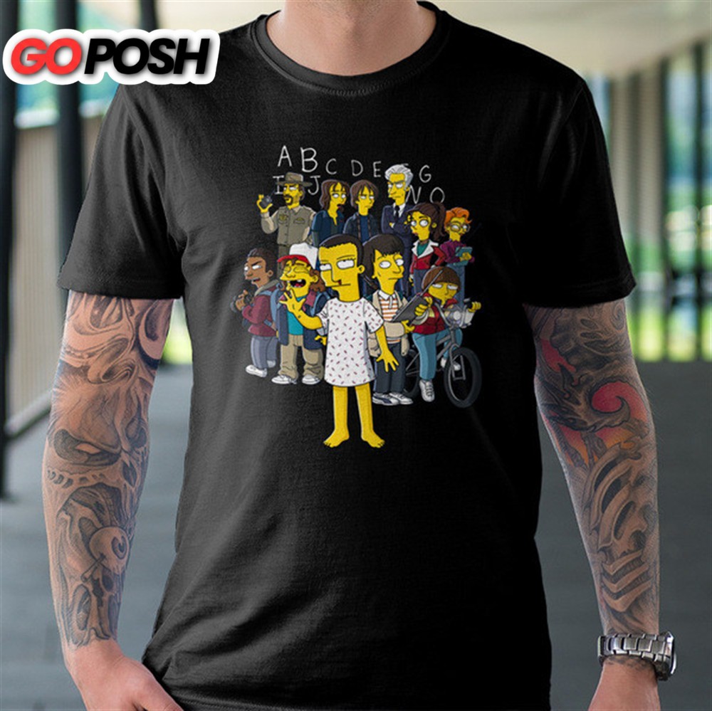 Stranger Things The Simpsons Abcdefghijklmnopqrstuvwxyz T-shirt