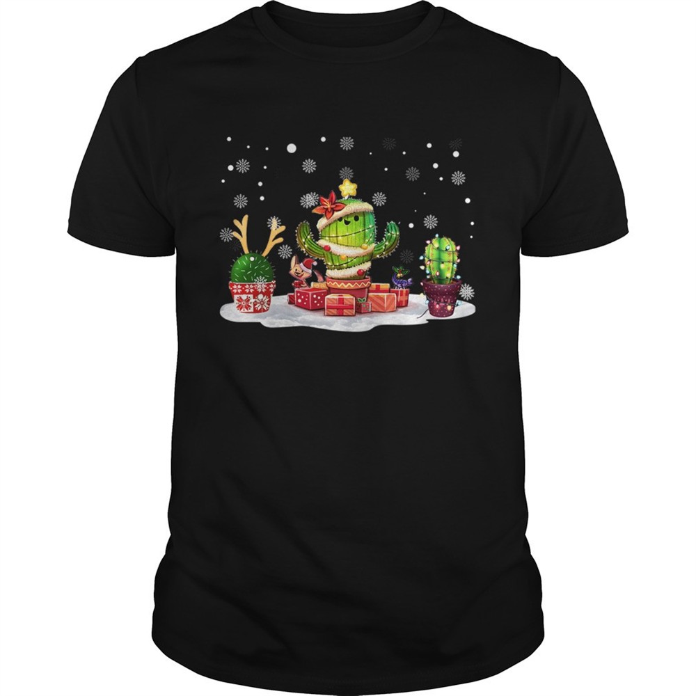 succulent-cactus-snow-merry-christmas-tshirt-zxl6a6cx Succulent Cactus Snow Merry Christmas TShirt