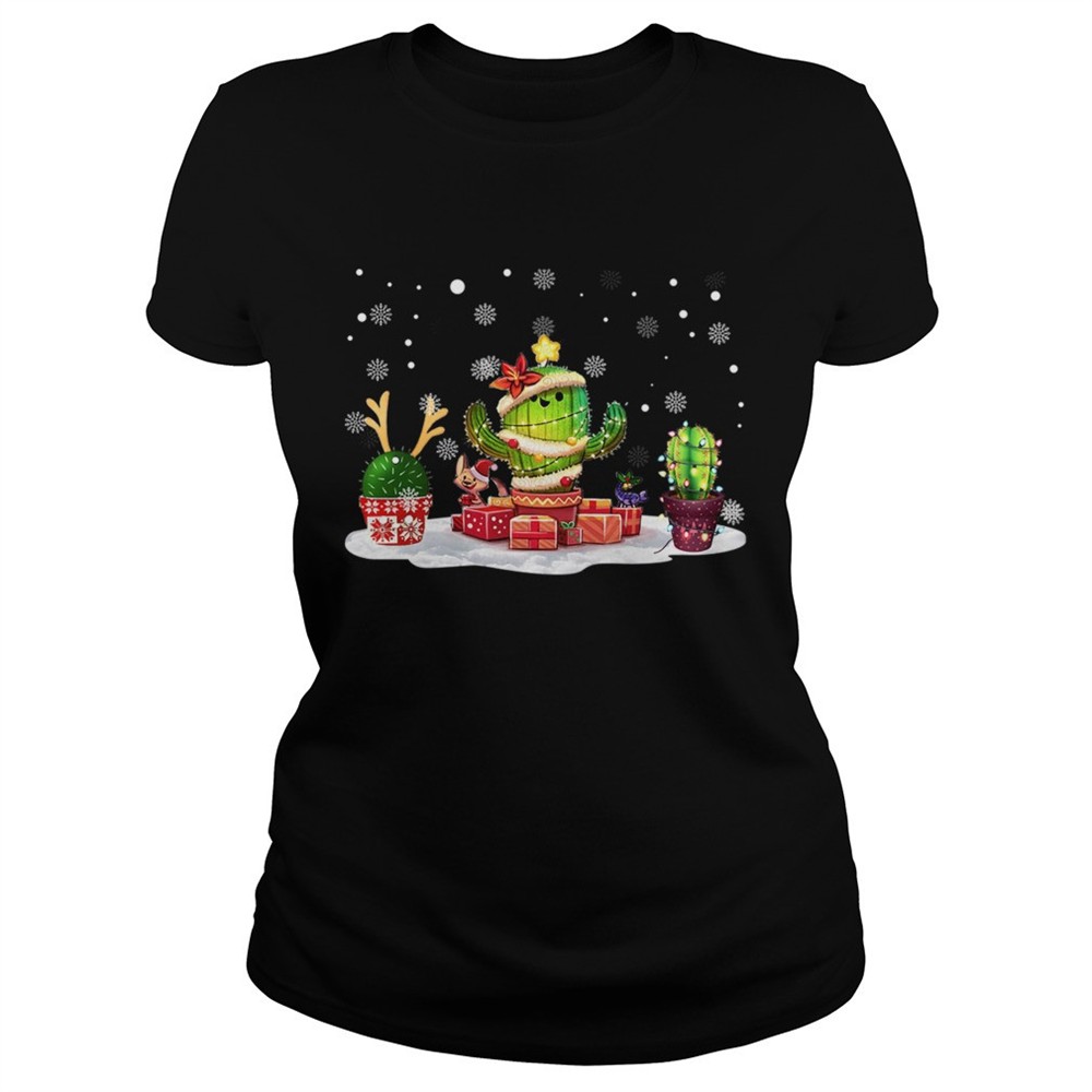 succulent-cactus-snow-merry-christmas-tshirt-zxl6a6cx Succulent Cactus Snow Merry Christmas TShirt