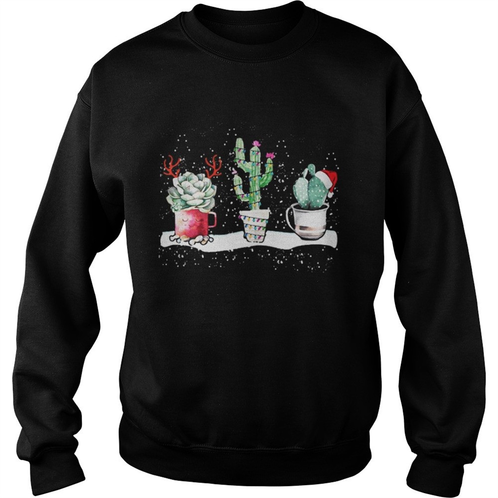 succulent-christmas-reindeer-fairy-lights-and-santa-hat-shirt-z2jk8n6y Succulent Christmas reindeer fairy lights and Santa hat shirt