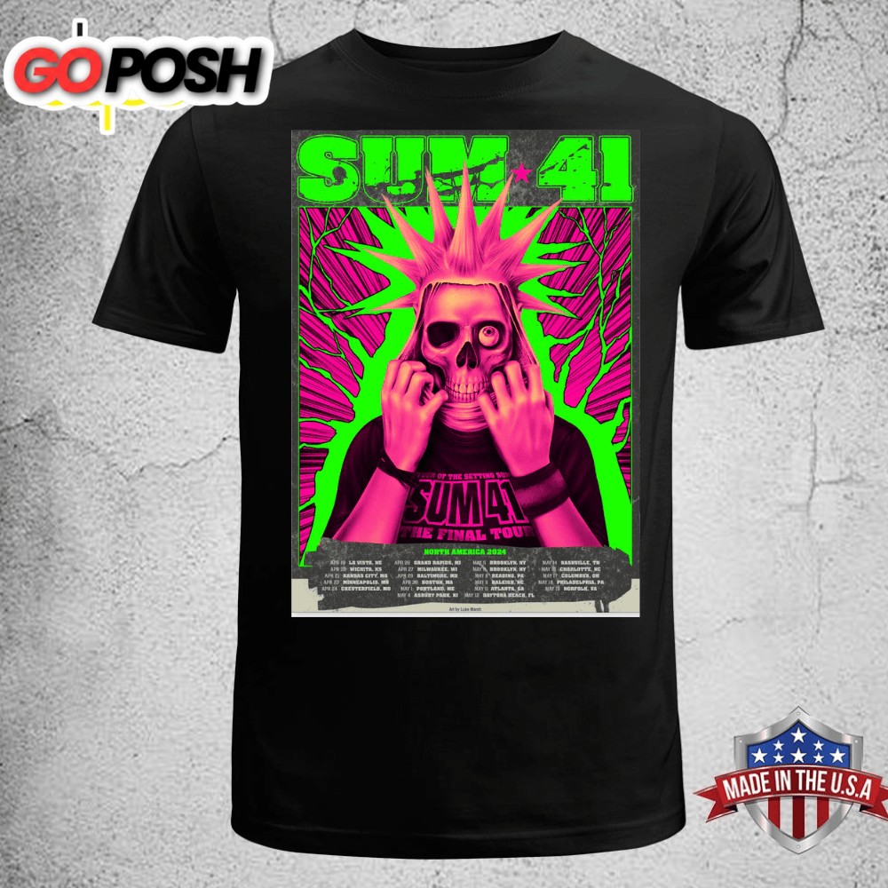 Sum 41 North America Tour 2025 T-shirt Unisex Black