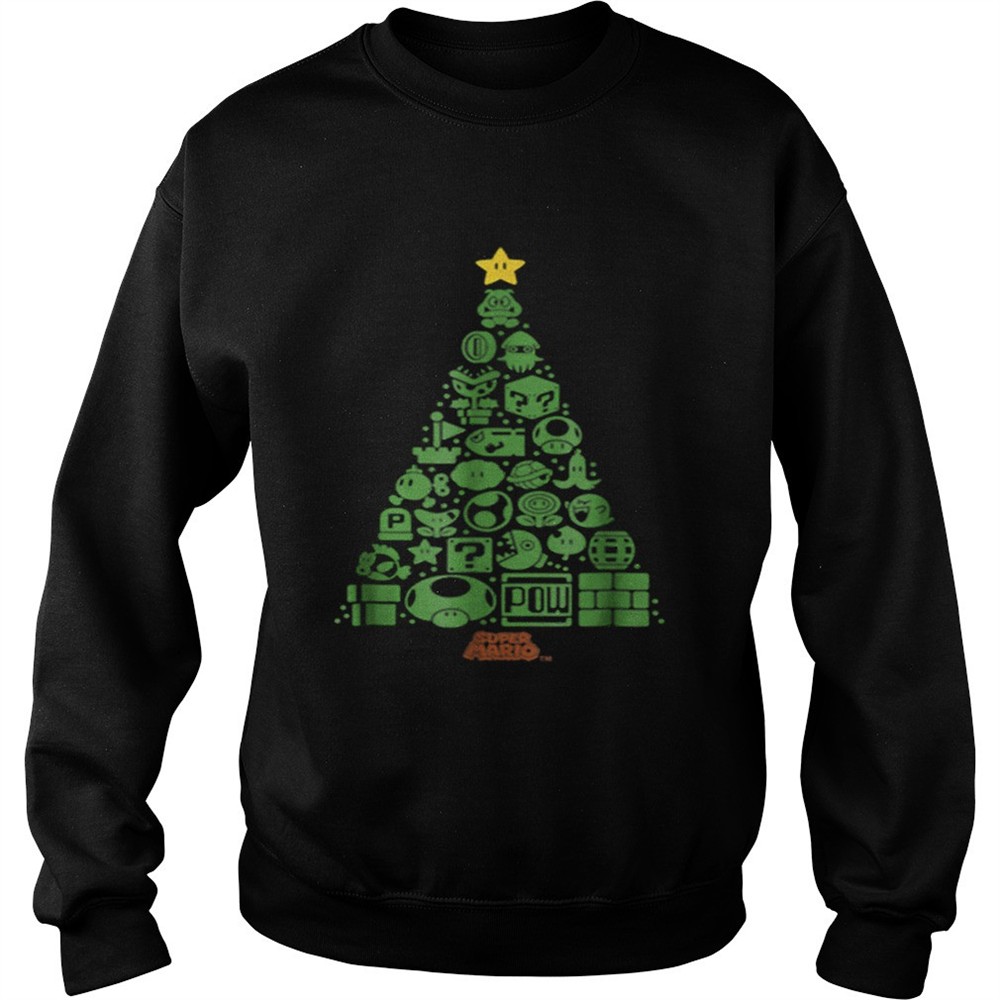Super Mario Item Characters Christmas Tree Graphic shirt