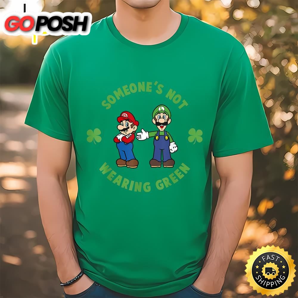 Super Mario St. Pattys Not Wearing Green Graphic T-Shirt