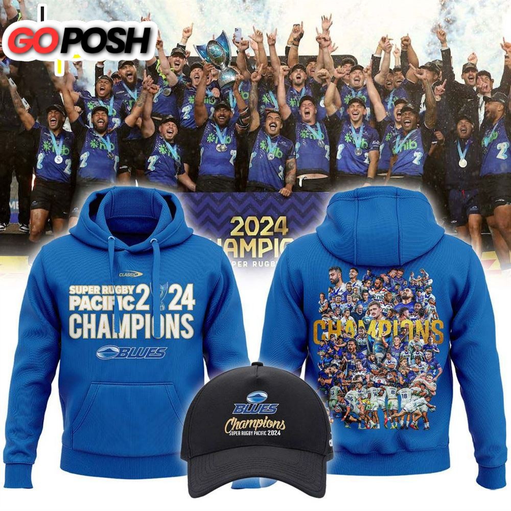 Super Rugby Pacific 2024 Champions Blues Hoodie,