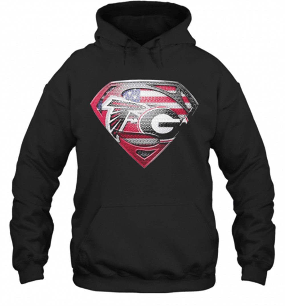 Superman Atlanta Falcons Vs Georgia Bulldogs Heart T-Shirt