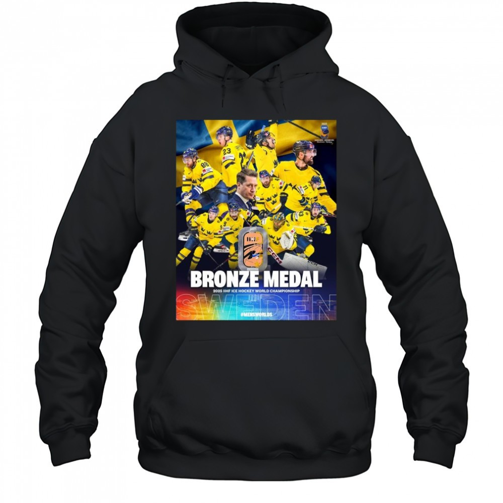 Swedish National Mens Ice Hockey Back-To-Back Bronze Medal 2025 IIHF Ice Hockey World Championship Shirt