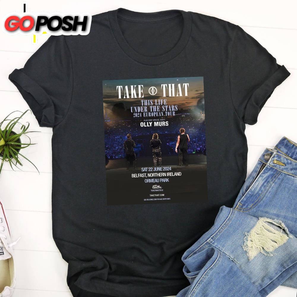 Take That Announce Trio Of Outdoor Irish Dates 2025 Black T-Shirt