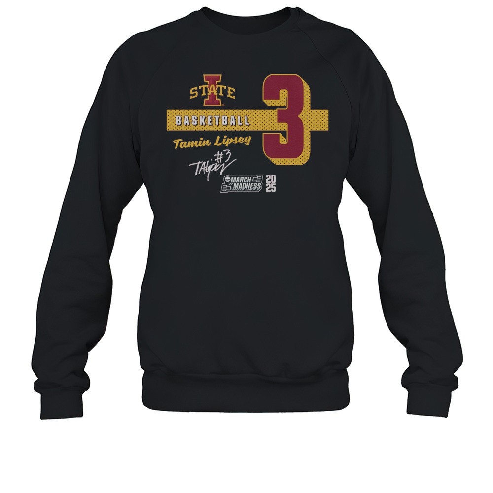 Tamin Lipsey Autograph Iowa State Cyclones Basketball Big 12 Conference March Madness 2025 Signature T-shirt