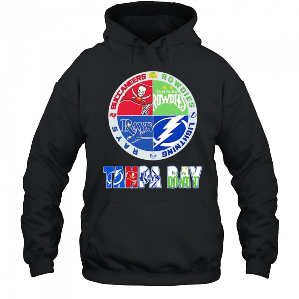 Tampa Bay area Buccaneers x Rays x Lightning x Rowdies sports teams logo shirt